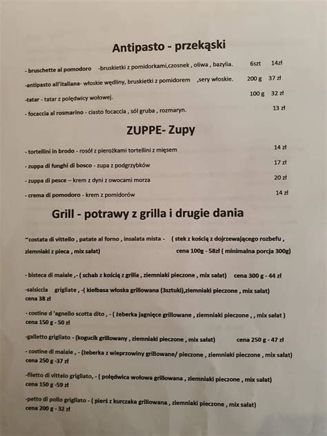 amore mio elbląg menu|Amore mio restauracja 